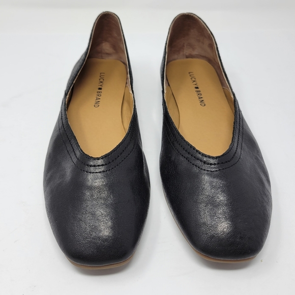 Lucky Brand Alba Leather Ballet Flats Slip on Curv - Picture 3 of 7